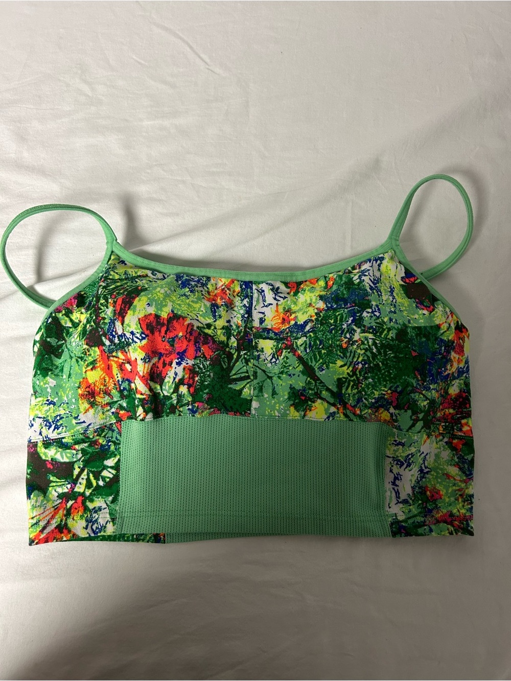Athleta sports bra Green Tropical Print Sports Bra medium